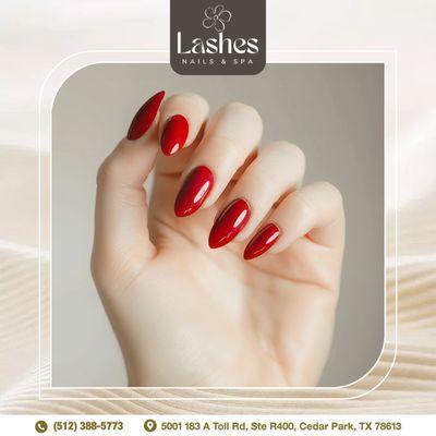 Almond-shaped nails just got a makeover with our unique designs! 
Come in for a chic, feminine style that's tailored just for you.