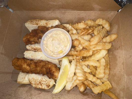 2 Real Chicken "Tenderloin" Sliders with Fries