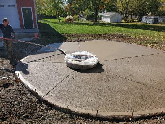 Stained concrete patio