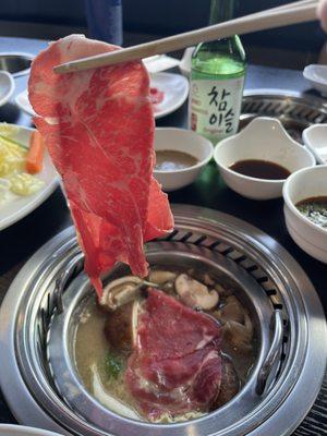 Best Wagyu beef hotpot! All-you-can-eat ~ my lunch!