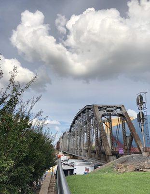 Railroad bridge at festival plaza