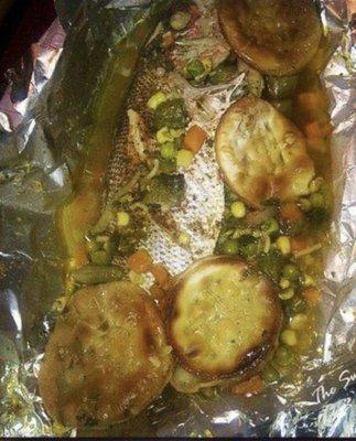 Jerk Fish with Okras....done on the grill