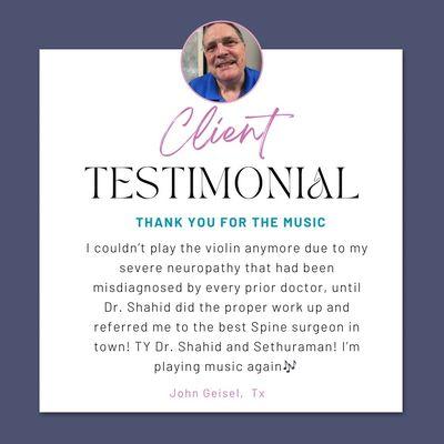 Patient Testimonial