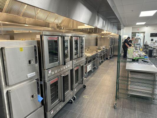 Catering cook-line with 34 foot hood