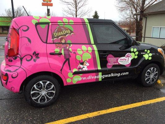 My DivaDog car. This wrap has lasted almost 5 years. They did a great job!