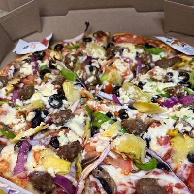 Greek Feta Pizza with Sausage