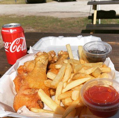 Delicious Chicken Drumstick meal (with French fries and soda) is only $8.