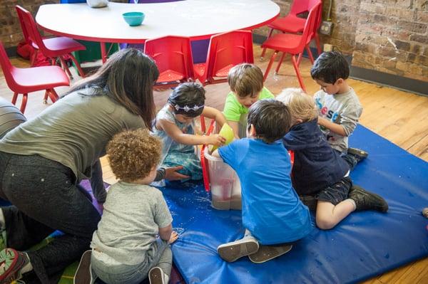 Occupational therapist, Christine Deloria, leading a playgroup.