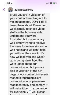 Response from attorney