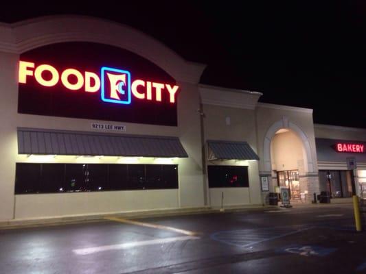 Food city at night