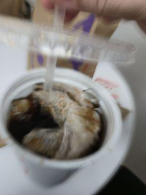 A plastic bag in my drink