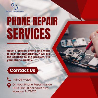 Mobile/Cell Phone repair services. 30 minutes turnaround.