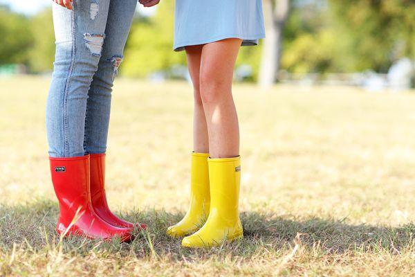 EMMA Mid Red and Yellow Rain Boots