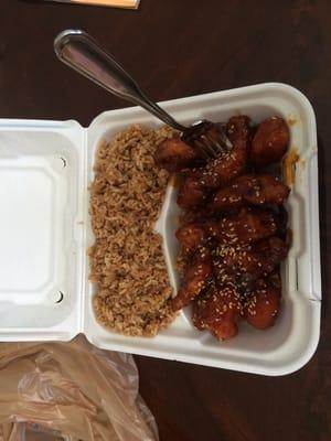 Love the sesame chicken, mild.