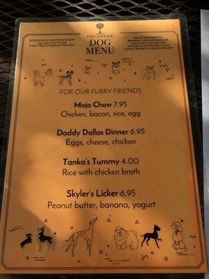 Doggie menu