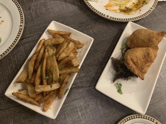 Masala Fries and  2 Piece Vegetable Samosas