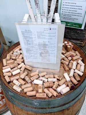 Menu + Corks