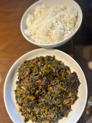 Efo Riro with Rice