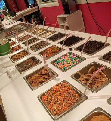 Where your froyo gets a little heavier - the toppings bar