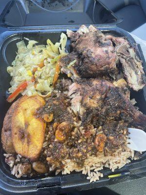 Jerk Chicken plate, make sure you get that jerk sauce with it