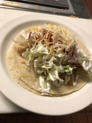 Chicken taco served American style!