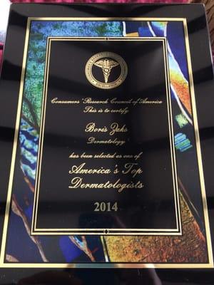 2014 America's Top Dermatologist Award