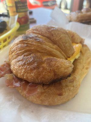 Bacon egg and cheese croissant