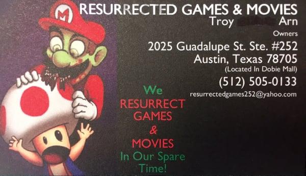 Vintage games systems & cartridges, plus trading card games, action figures, and snacks. Magic tournaments on Friday nights.