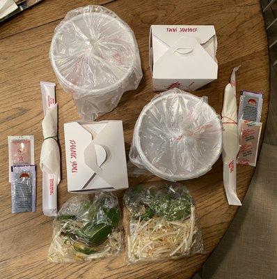 Pho Ga takeout packaging