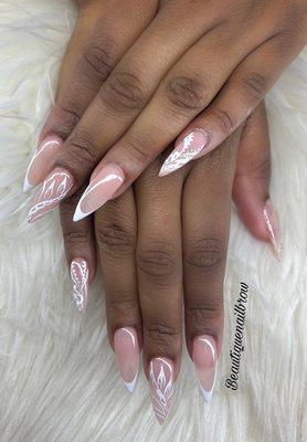 White lace nails by Nikki