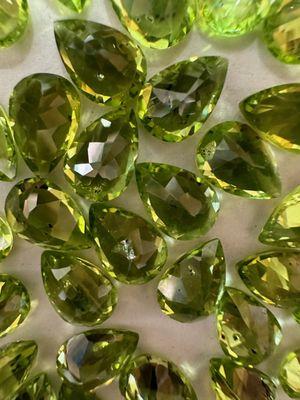 Cut and faceted peridot