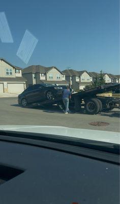 Saul helping tow to the auto transmission shop.