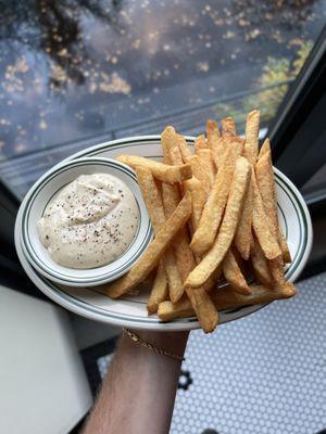 French Fries: Thrice cooked, garlic aioli