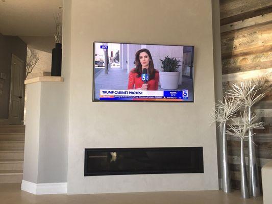 Flush mount tv over fireplace