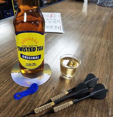 Twisted Tea, Costa Tequila, and darts time.