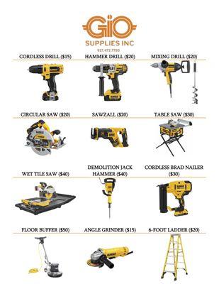 Equipment rental offerings