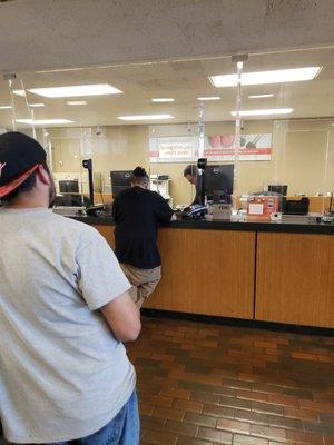 Only one teller inside of bank