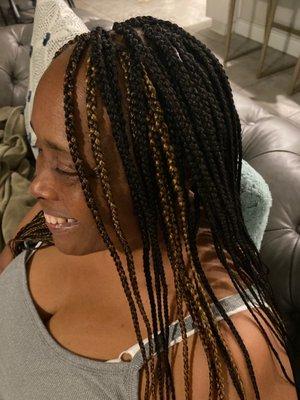 Single braids beautifully done. Thank you DD!