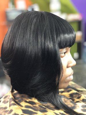 Quick weave Bob with feathers