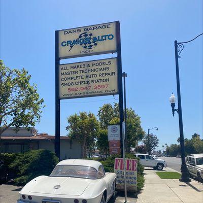 Street view sign - usually with a classic car nearby