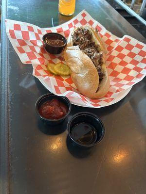 Cheesesteak w/ Peter Luger sauce on the side.