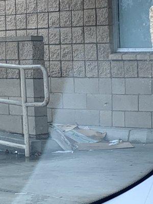 Front of store almost always has trash! The side walk along the entrance looks like the aliens puked.