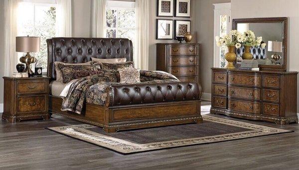 Bonded leather bed in cal king eastern king and queen