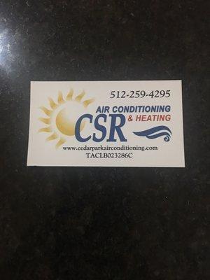 CSR AIR CONDITIONING AND HEATING. ONE STOP SHOPPING!