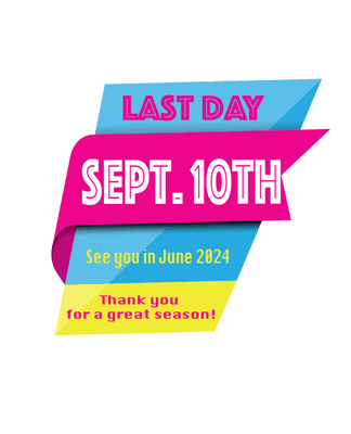 Last day of our snow cone season September 10th. 

Thank you for an amazing season, see you again in June 2024!