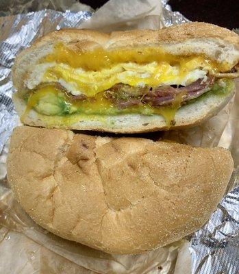 Bacon Egg & Cheese (cheddar) with avocado