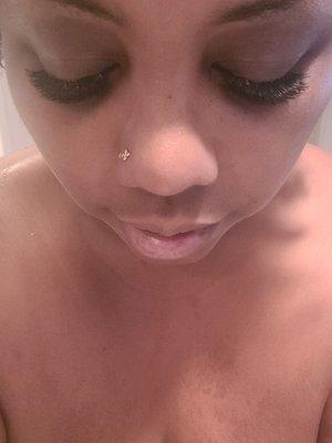 Just washed my face... lashes on point!!