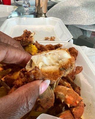 Inside fried crab