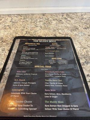 The menu