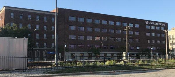 View of rundown MacNeal facility in Berwyn; much of it still has no central air.